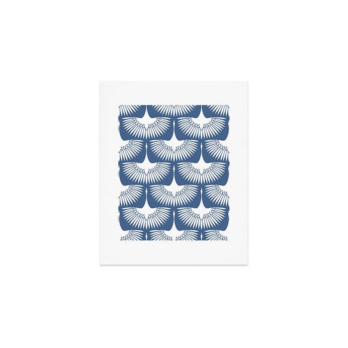 Japanese Crane Ornate Art Deco Powder Blue Pattern  Art Print Gallery Image 1
