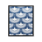 Japanese Crane Ornate Art Deco Powder Blue Pattern  Framed Canvas Print Gallery Image 8