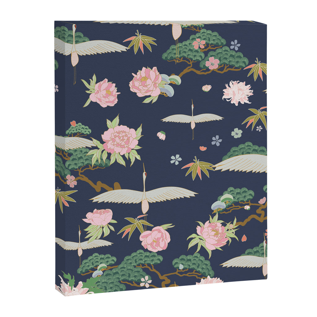 Japanese Crane Tropical Exotic Flower Pattern Canvas Print Gallery Image 8