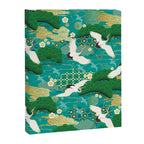 Japanese Flying Crane Aqua Mint Forest Pattern Canvas Print Gallery Image 8