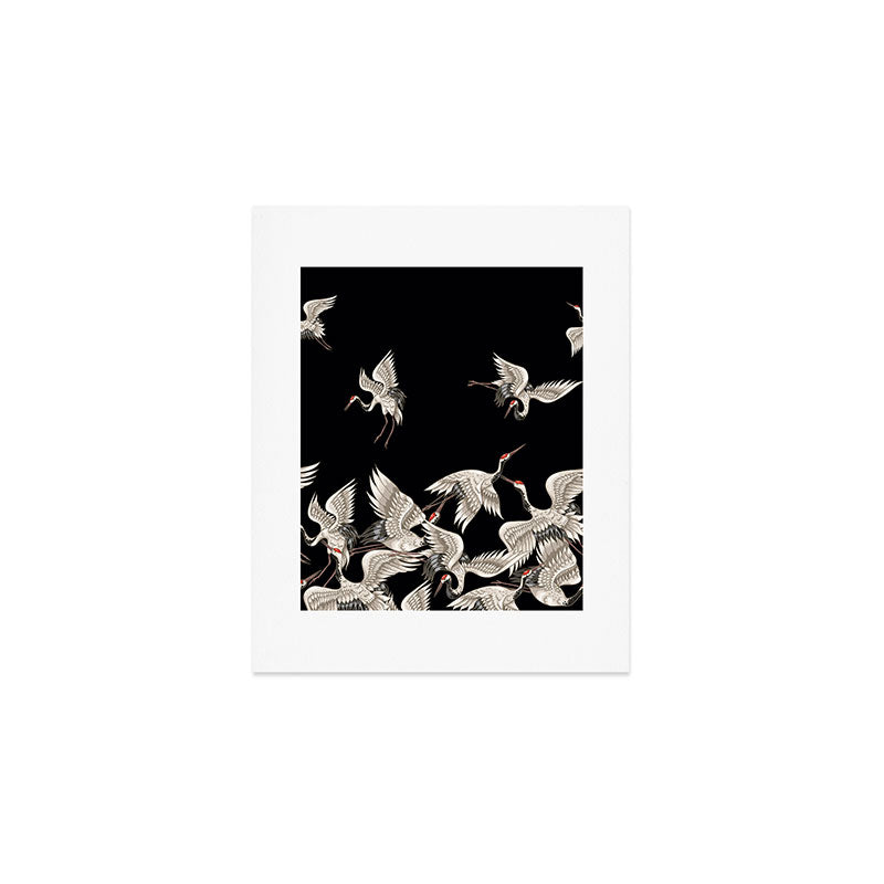 Japanese Flying Herons Art Print Gallery Image 1
