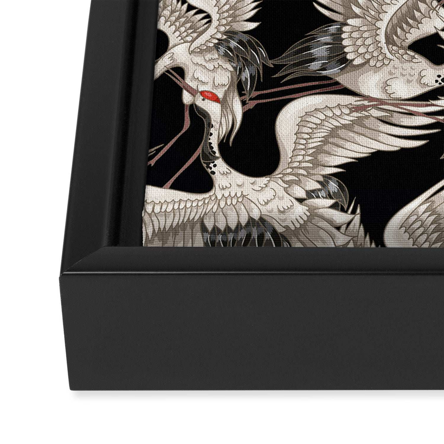 Japanese Flying Herons Framed Canvas Print Gallery Image 3