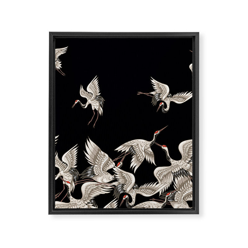 Japanese Flying Herons Framed Canvas Print Gallery Image 6