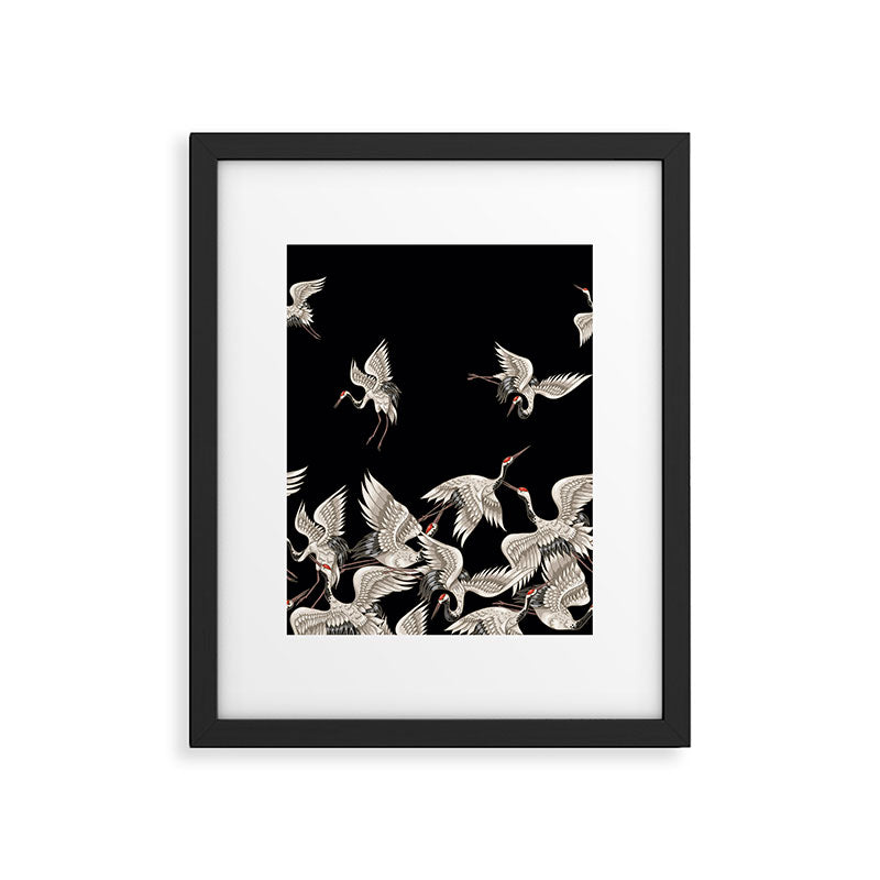Japanese Flying Herons Framed Art Print Gallery Image 4