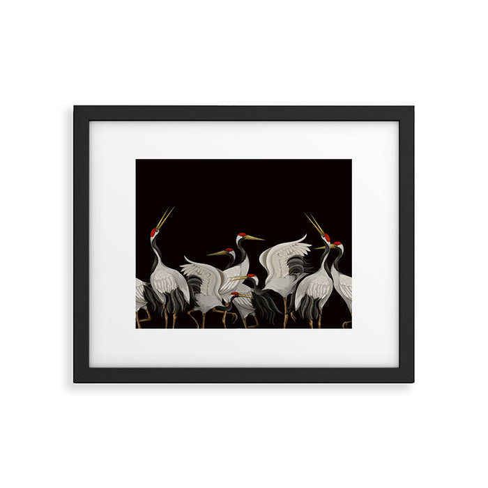 Japanese Heron Landscape Framed Art Print Gallery Image 1