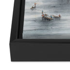 Japanese Misty Mountain Pagoda Temple Landscape Framed Canvas Print Gallery Image 3