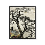 Japanese Mountain Forest Tree Landscape Framed Canvas Print Gallery Image 6