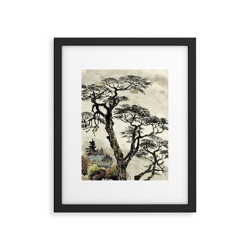 Japanese Mountain Forest Tree Landscape Framed Art Print Gallery Image 5