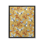 Japanese Ornate Heron Pattern Saffron Gold II Framed Canvas Print Gallery Image 8