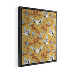 Japanese Ornate Heron Pattern Saffron Gold II Framed Canvas Print Gallery Image 2