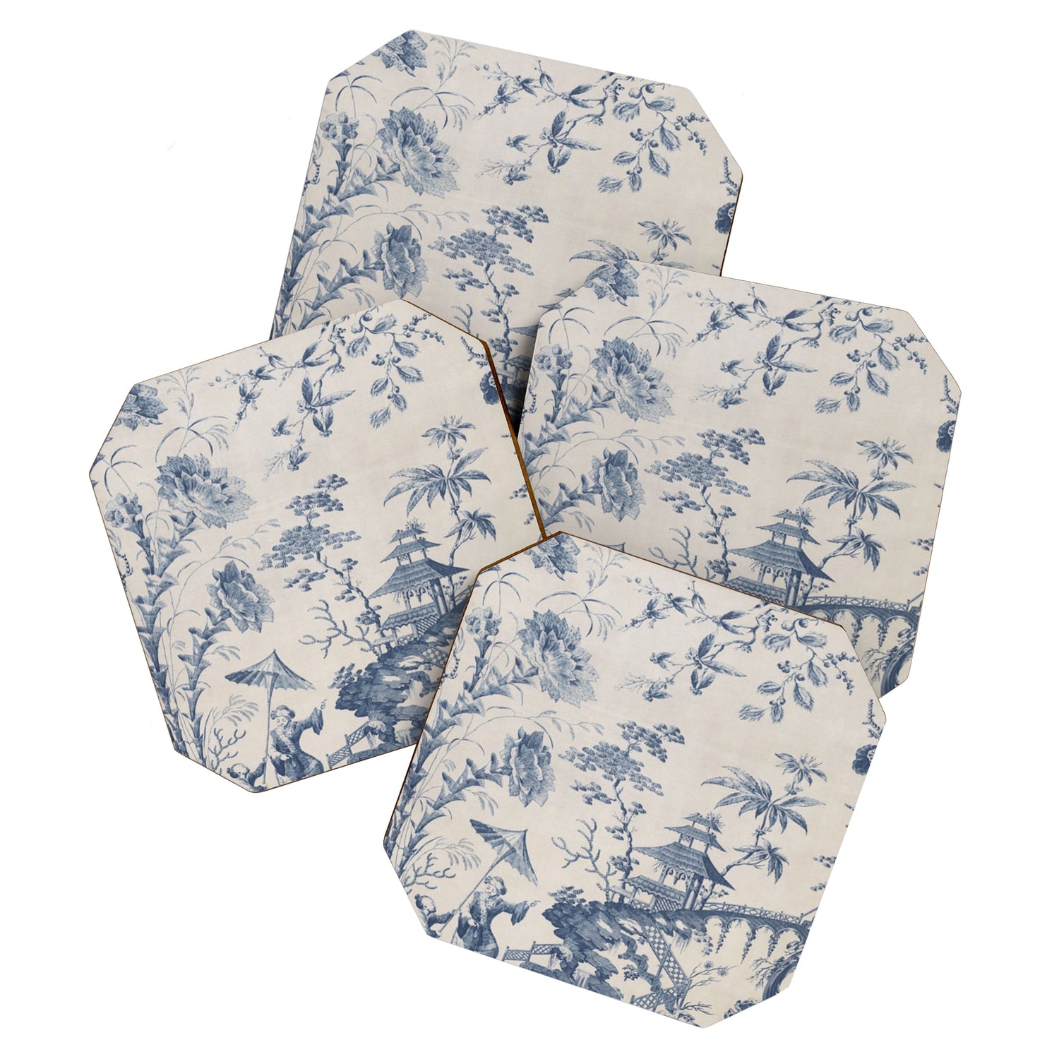Jean Baptiste Pillement Chinoiserie Toile de Jouy Coaster Gallery Image 1