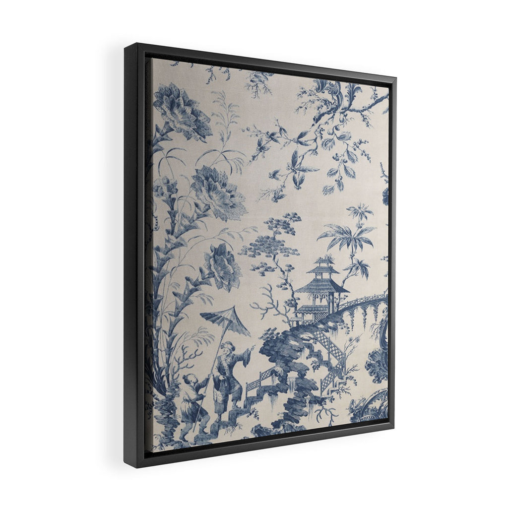 Jean Baptiste Pillement Chinoiserie Toile de Jouy Framed Canvas Print Gallery Image 2