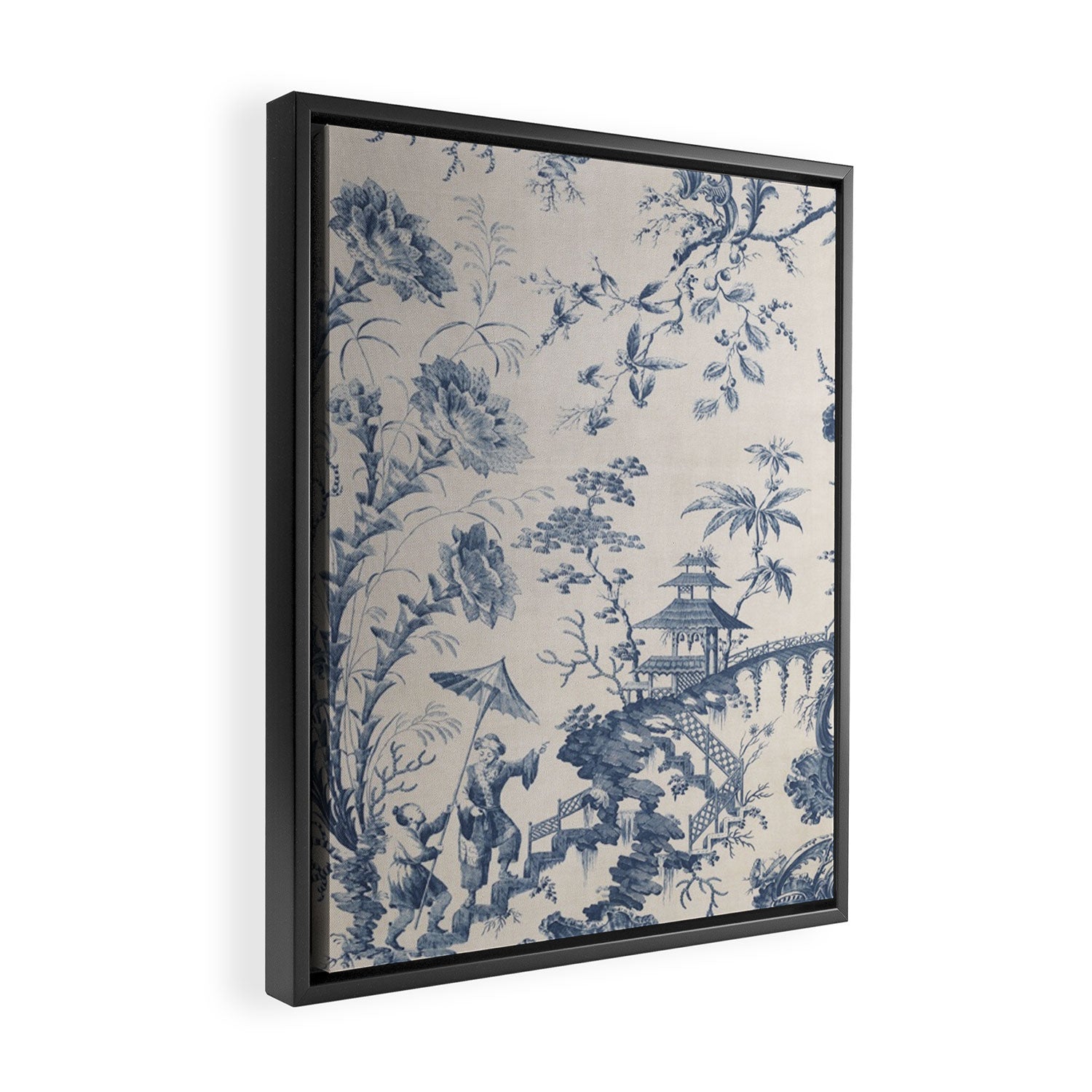 Jean Baptiste Pillement Chinoiserie Toile de Jouy Framed Canvas Print Gallery Image 2