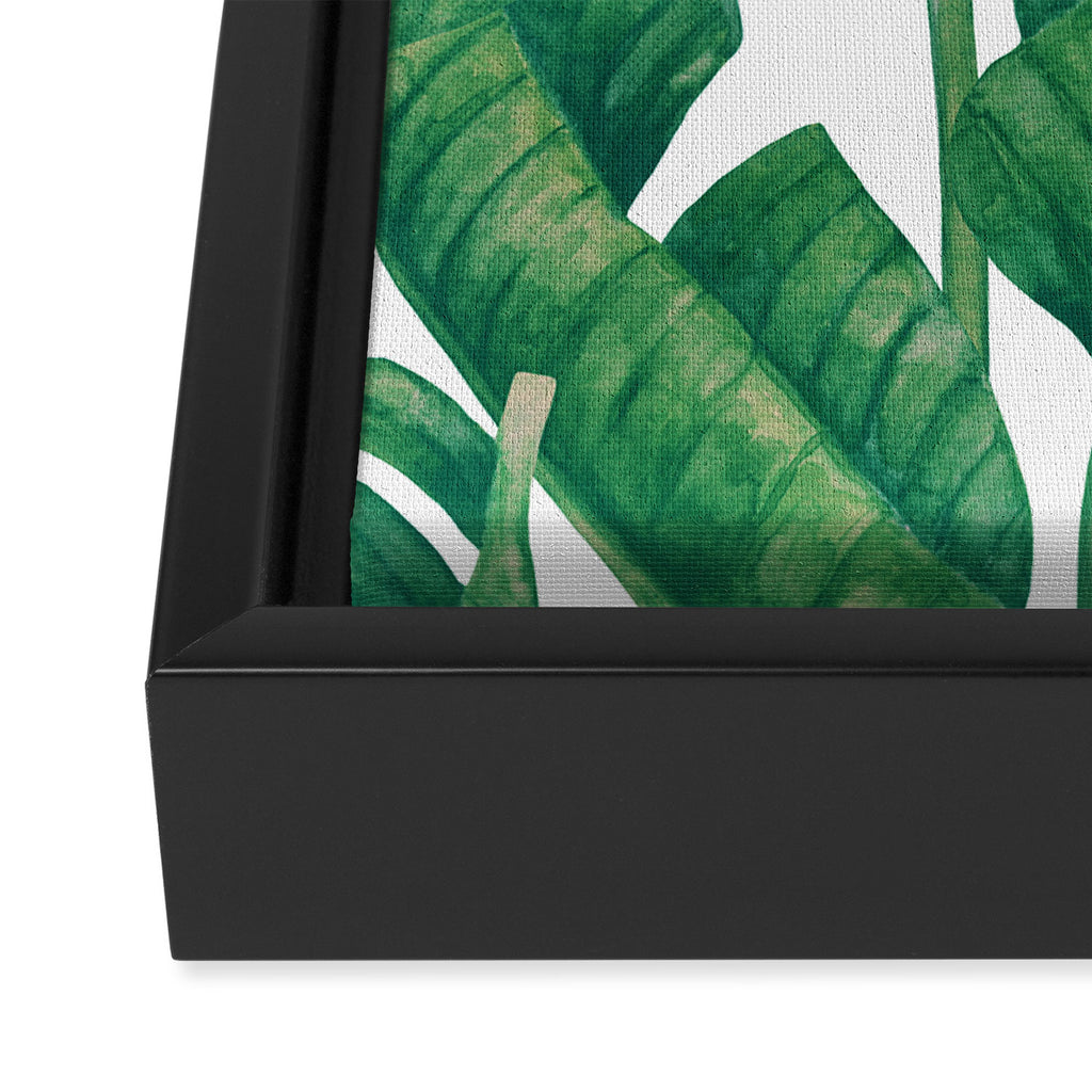 Jungle Leaves Tropical Botanical Framed Canvas Print Gallery Image 3