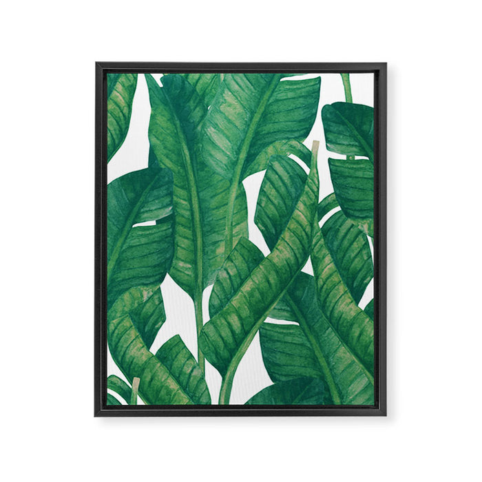 Jungle Leaves Tropical Botanical Framed Canvas Print Gallery Image 1
