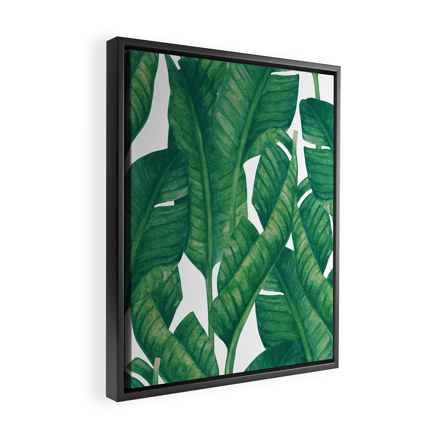 Jungle Leaves Tropical Botanical Framed Canvas Print Gallery Image 2