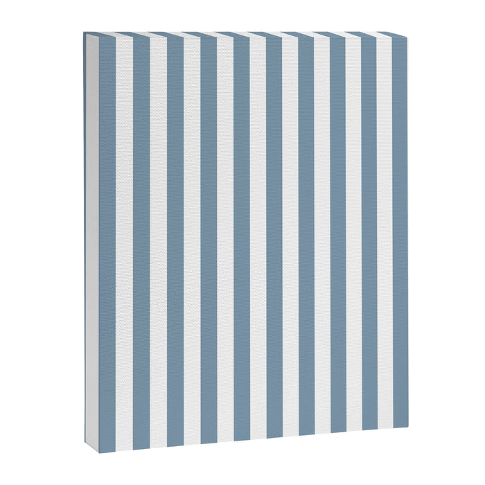 Light Blue & White Simple Stripe Canvas Print Gallery Image 1