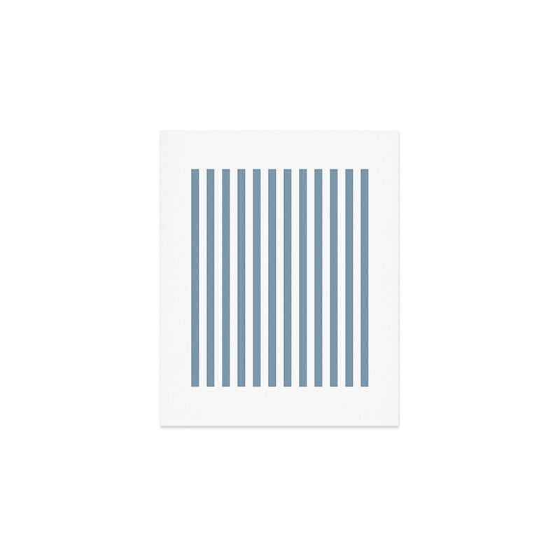Light Blue & White Simple Stripe Art Print Gallery Image 1