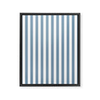Light Blue & White Simple Stripe Framed Canvas Print Gallery Image 8