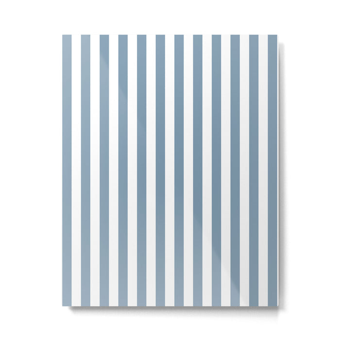 Light Blue & White Simple Stripe Metal Print Gallery Image 1