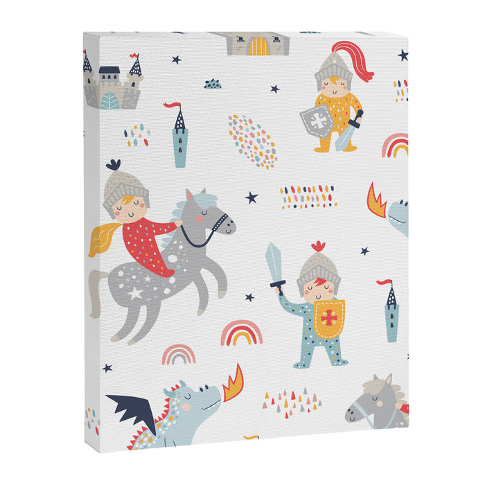 Magical Knight, Dragon & Castle Canvas Print Gallery Image 1