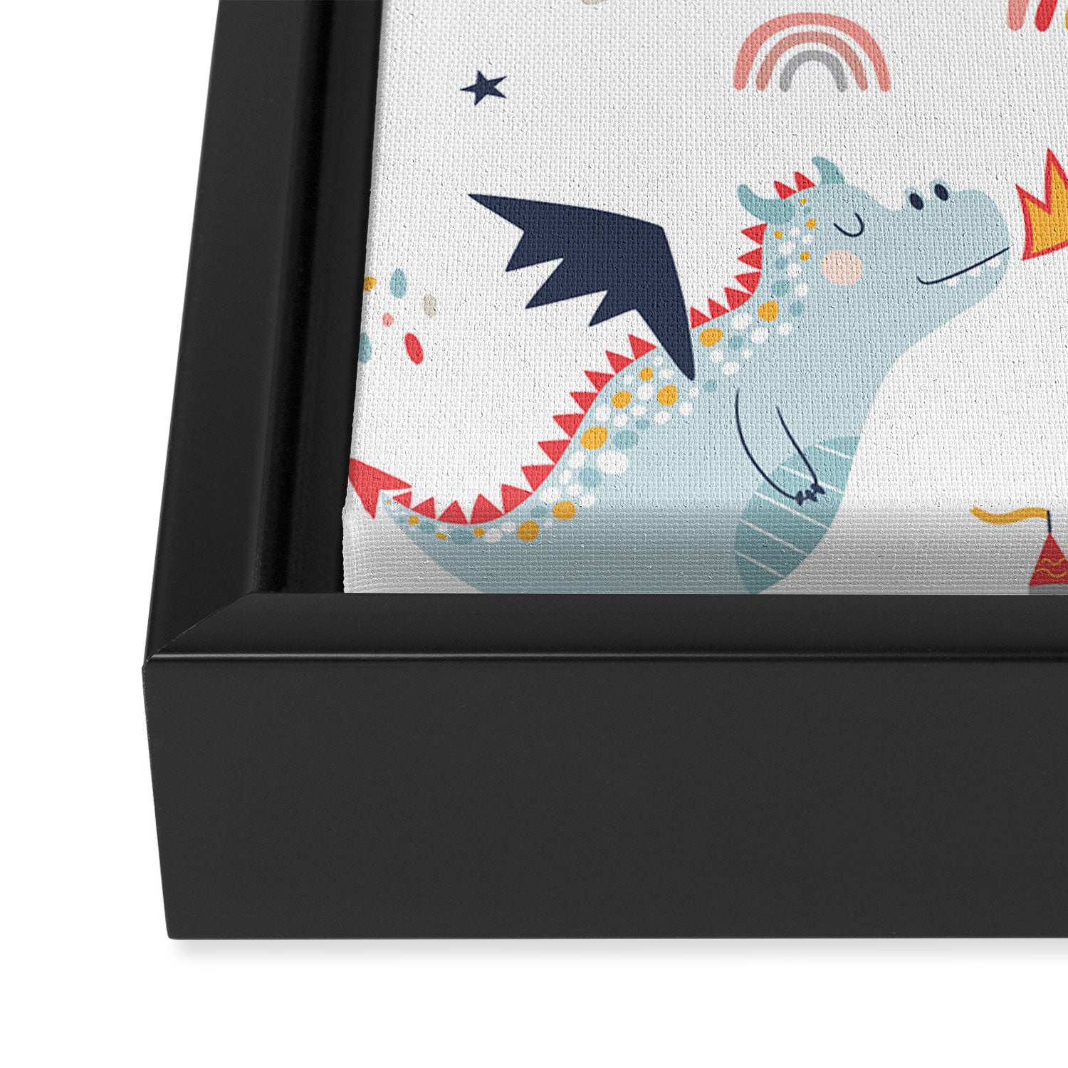 Magical Knight, Dragon & Castle Framed Canvas Print Gallery Image 3