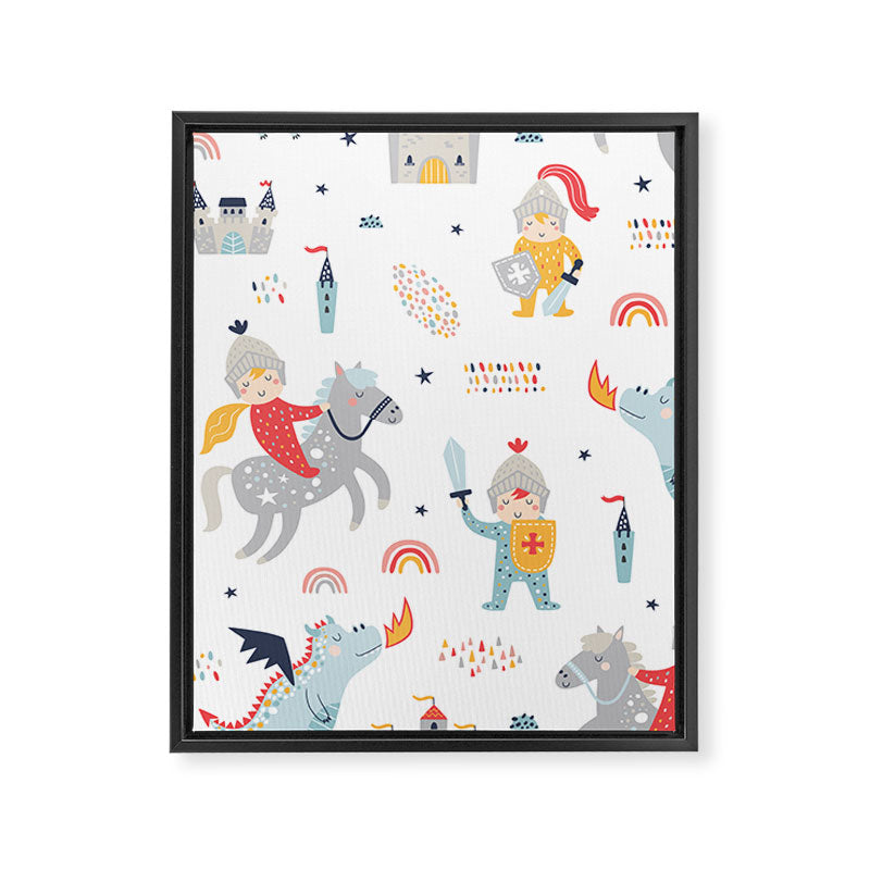 Magical Knight, Dragon & Castle Framed Canvas Print Gallery Image 8