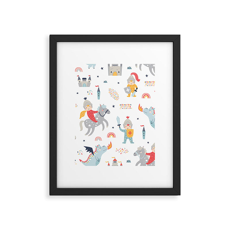 Magical Knight, Dragon & Castle Framed Art Print Gallery Image 6