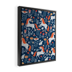 Magical Medieval Unicorn Botanical Framed Canvas Print Gallery Image 2