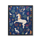 Magical Medieval Unicorn Forest Framed Canvas Print Gallery Image 8