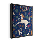 Magical Medieval Unicorn Forest Framed Canvas Print Gallery Image 2