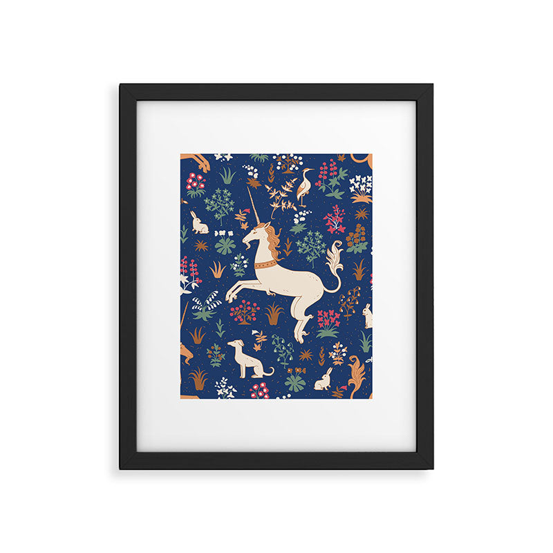 Magical Medieval Unicorn Forest Framed Art Print Gallery Image 6