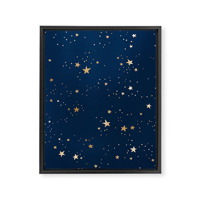 Magical Midnight Blue Starry Night Sky Framed Canvas Print Gallery Image 1
