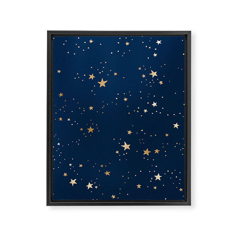 Magical Midnight Blue Starry Night Sky Framed Canvas Print Gallery Image 8
