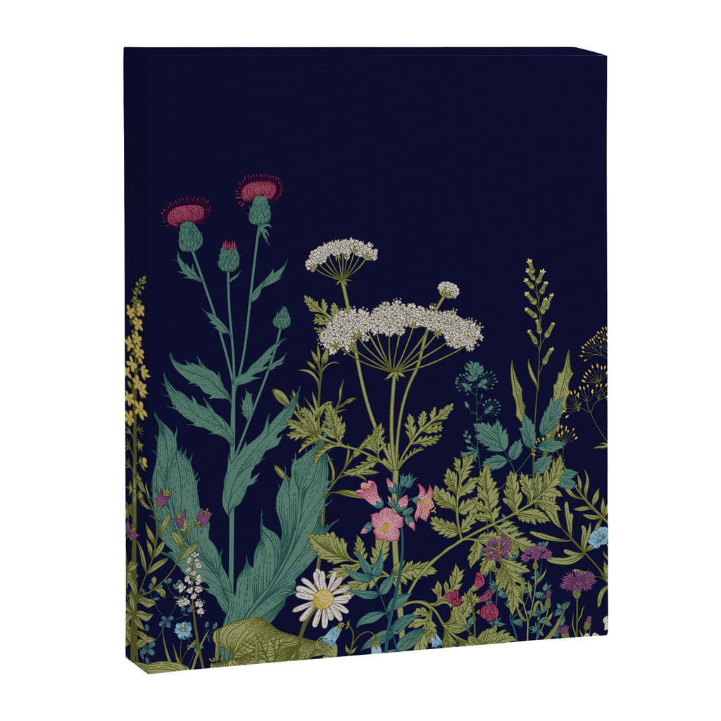 Magical Midnight Garden Wild Flower Art Canvas Print Gallery Image 8