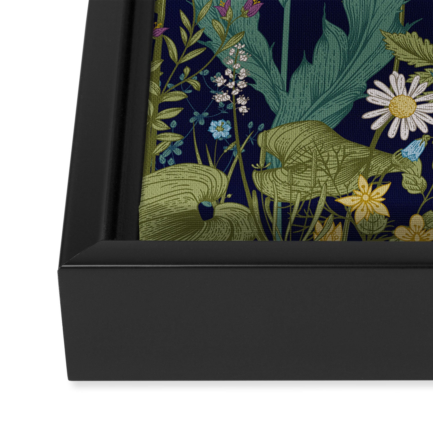 Magical Midnight Garden Wild Flower Art Framed Canvas Print Gallery Image 3