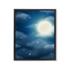 Magical Midnight Moon Starry Night Sky Framed Canvas Print Gallery Image 8