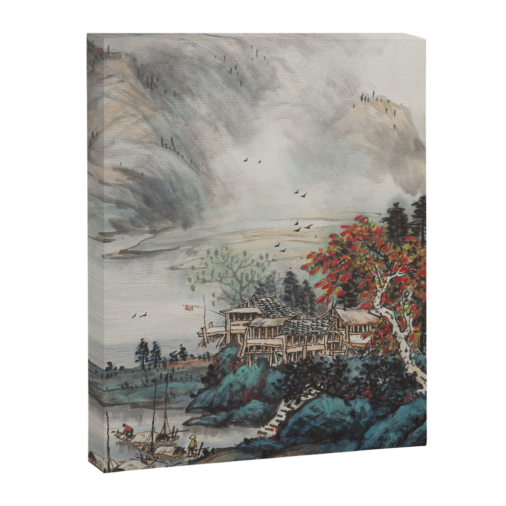 Magical Misty Japanese Mountain River Landscape Canvas Print Gallery Image 6