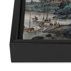 Magical Misty Japanese Mountain River Landscape Framed Canvas Print Gallery Image 3