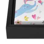 Magical Pastel Unicorn Floral Framed Canvas Print Gallery Image 3