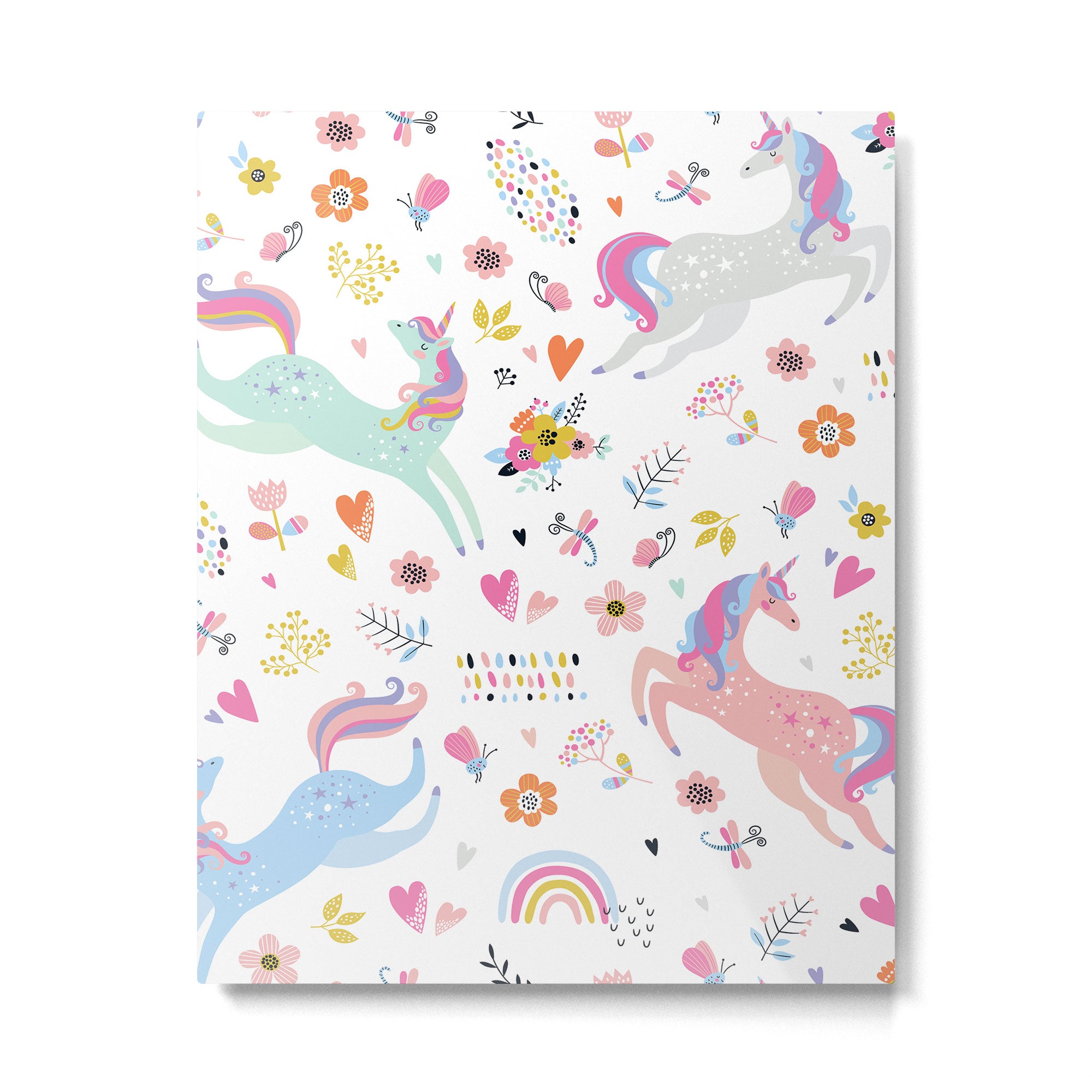 Magical Pastel Unicorn Floral Metal Print Gallery Image 6