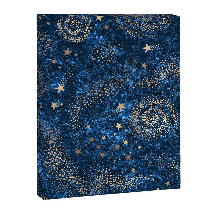 Magical Starry Night Sky Golden Cosmic Swirls Canvas Print Gallery Image 1