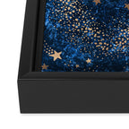 Magical Starry Night Sky Golden Cosmic Swirls Framed Canvas Print Gallery Image 3