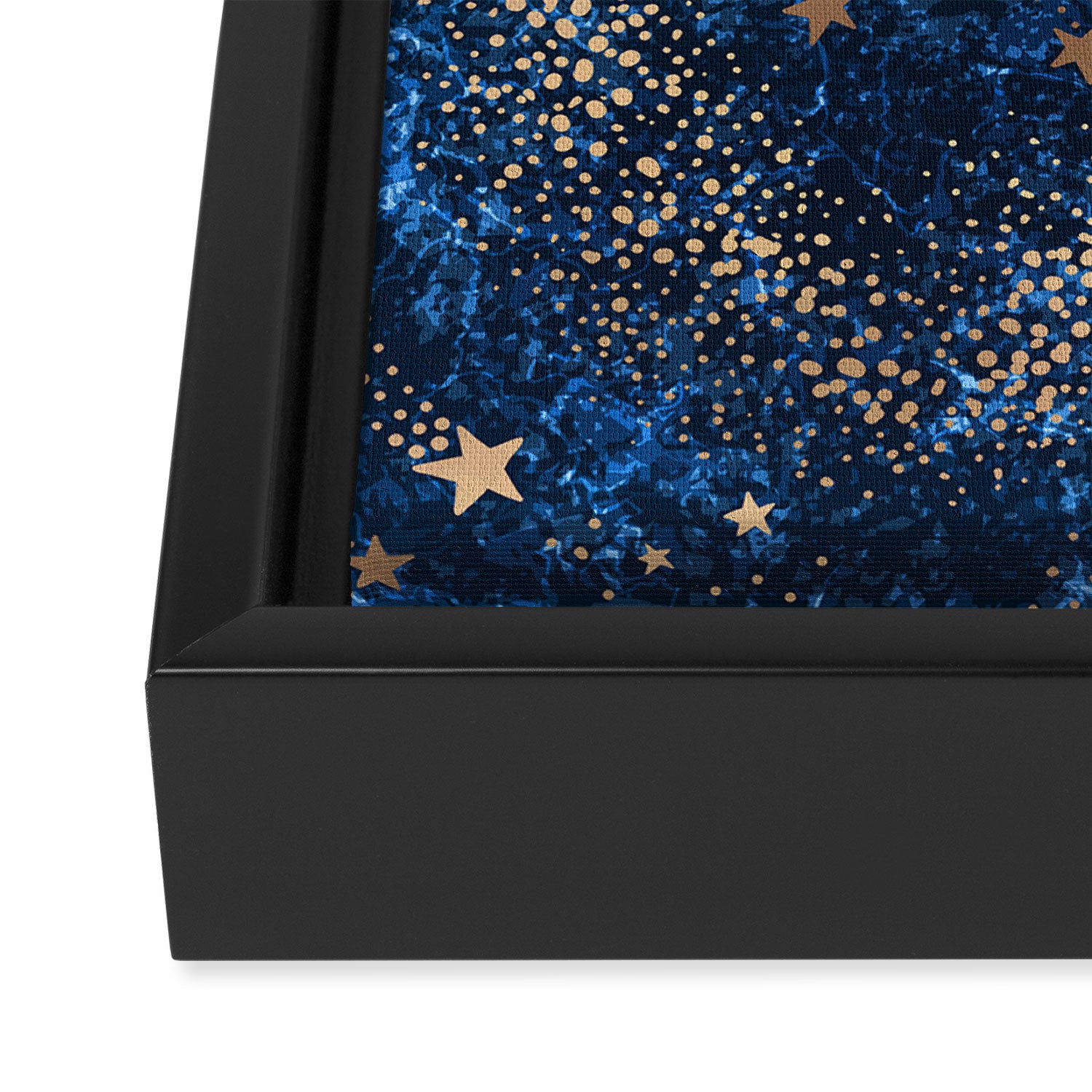 Magical Starry Night Sky Golden Cosmic Swirls Framed Canvas Print Gallery Image 3