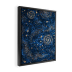 Magical Starry Night Sky Golden Cosmic Swirls Framed Canvas Print Gallery Image 2