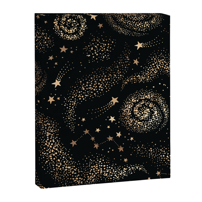 Magical Starry Night Sky Golden Cosmic Swirl II Canvas Print Gallery Image 1