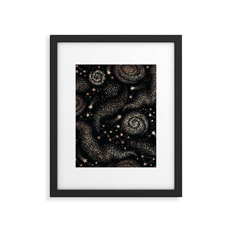 Magical Starry Night Sky Golden Cosmic Swirl II Framed Art Print Gallery Image 4