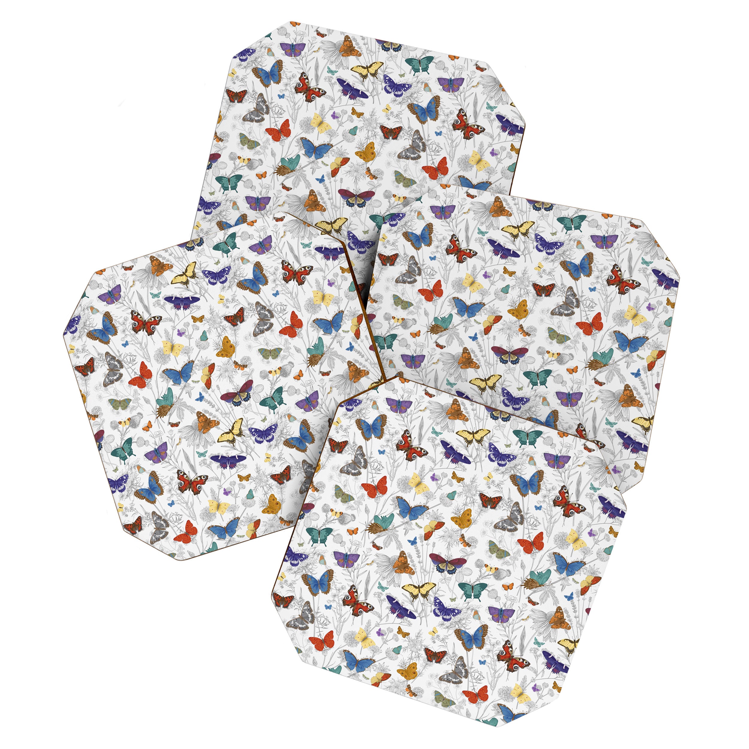 Magical Wild Butterflies Cottage Garden Floral Coaster Gallery Image 1