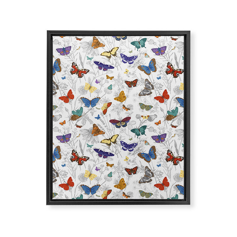 Magical Wild Butterflies Cottage Garden Floral Framed Canvas Print Gallery Image 8