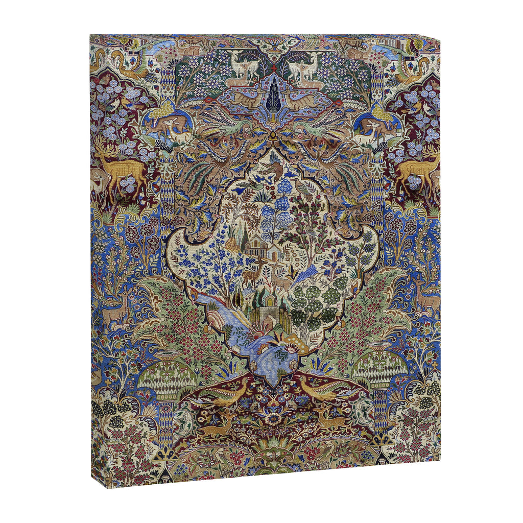 Majestic Cobalt Gold Antique Persian Kashmar Canvas Print Gallery Image 8